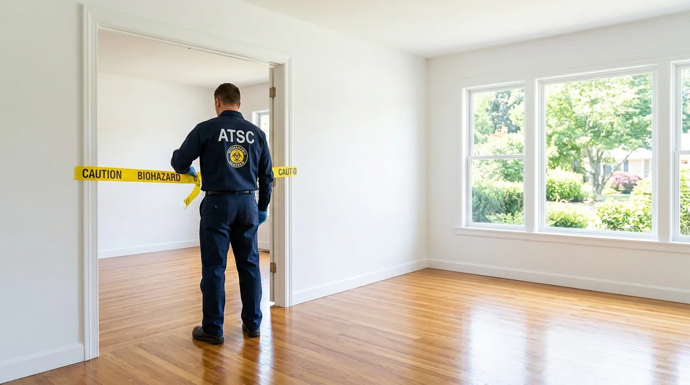 Certified biohazard cleanup crew performing Crime Scene Cleanup in Moore